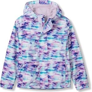Eddie Bauer Kids Hooded Jacket Purple Blue Print Size 7/8